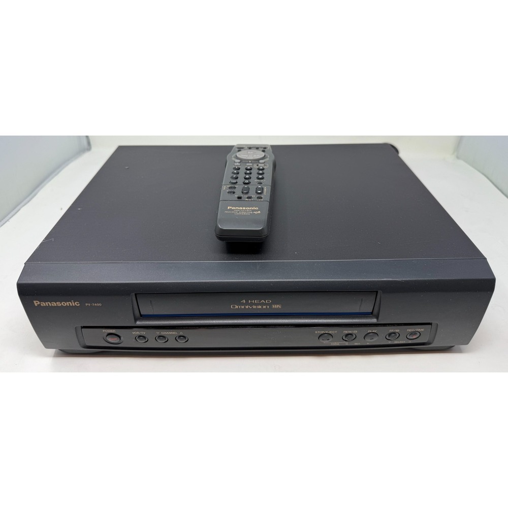 Panasonic PV-7400 Blue Line VHS VCR 4 Head Player With Remote Tested Working